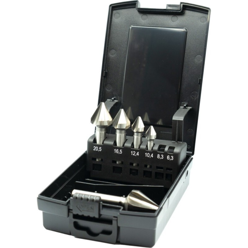 JUEGO DE AVELLANADORES VARI HP2 UNI HSS-E 42.347. 60B:. 3 LABIOS 10.4 - 25 MM