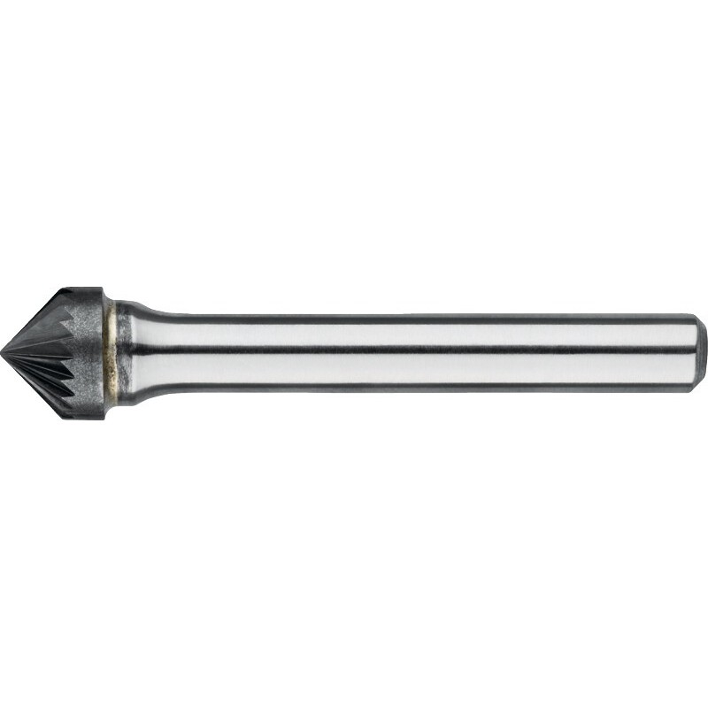 FRESA ROTATIVA CARBURO FORMA K. FORMA CONICA 90B:. MANGO 6 MM DENT 4 - 6 MM