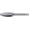 FRESA ROTATIVA CARBURO FORMA H. FORMA LLAMA. MANGO 6 MM 3-FINE 12X32X6X77MM
