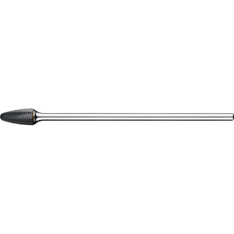 FRESA ROTATIVA CARBURO FORMA F. FORMA OJIVAL EN SEMIESFERICA. MANGO 6 MM. LARGA 4-DIAMOND 12X25X6X175MM