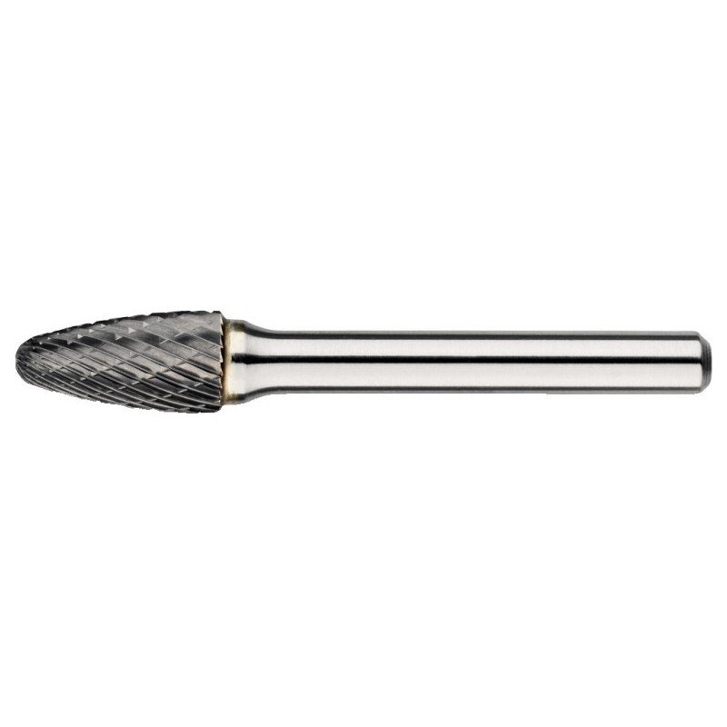 FRESA ROTATIVA CARBURO FORMA F. FORMA OJIVAL EN SEMIESFERICA. MANGO 6 MM 9-INOX 12X25X6X70MM