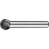 FRESA ROTATIVA CARBURO FORMA D. MODELO ESFERICO. MANGO 8 MM 6-UNI 20X16.5X8X62MM