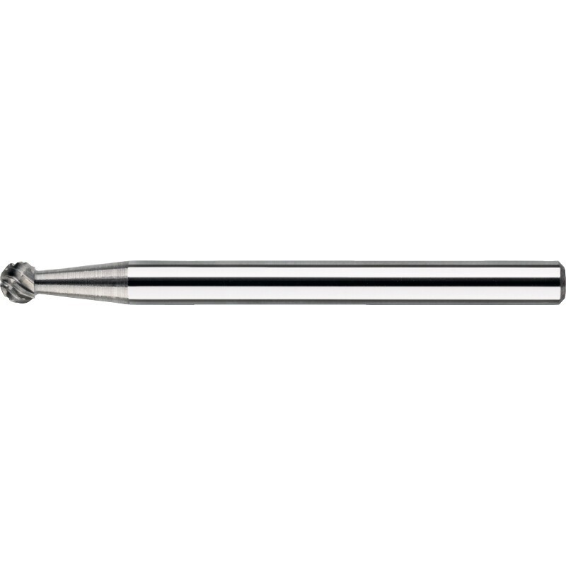 FRESA ROTATIVA CARBURO FORMA D. MODELO ESFERICO. MANGO 3 MM 6-UNI 6X5X3X38MM