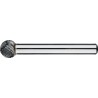 FRESA ROTATIVA CARBURO FORMA D. MODELO ESFERICO. MANGO 6 MM 1-ALU 10X8X6X52MM