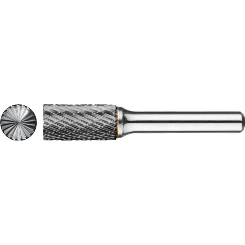FRESA ROTATIVA CARBURO FORMA B. CILINDRICO CON CORTE AL CENTRO. MANGO 8 MM 6-UNI 12X25X8X70MM