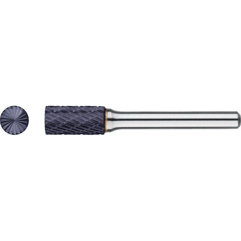 FRESA ROTATIVA CARBURO FORMA B. CILINDRICO CON CORTE AL CENTRO. MANGO 6 MM. TIALN 6-UNI 12X25X6X70MM
