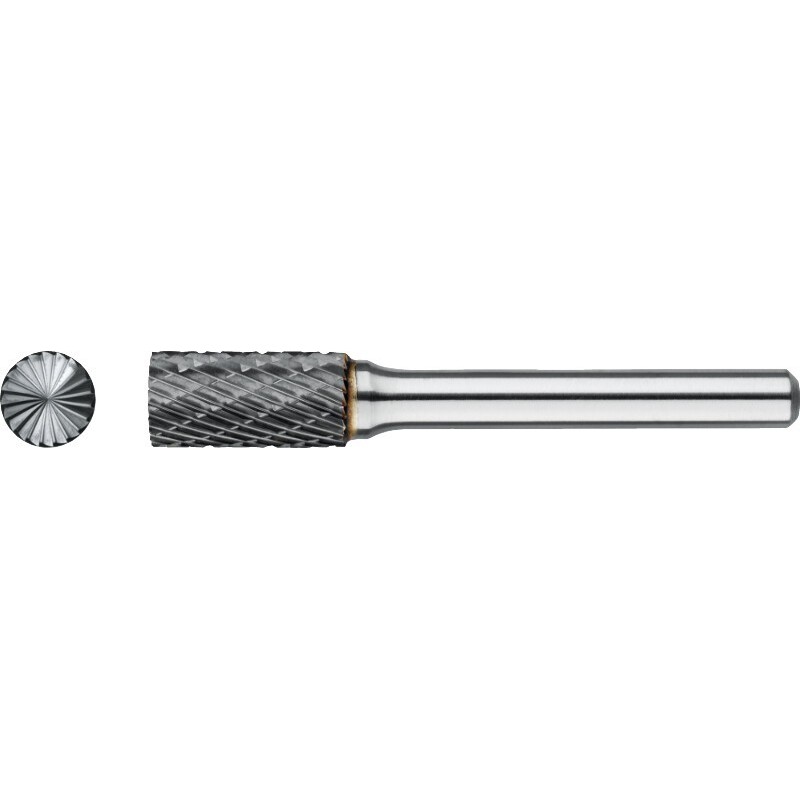 FRESA ROTATIVA CARBURO FORMA B. CILINDRICO CON CORTE AL CENTRO. MANGO 6 MM 6-UNI 12X25X6X70MM