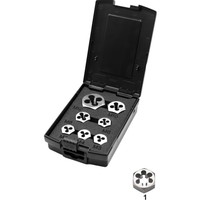 JUEGO DE TROQUELES HEXAGONALES ECO PRO DIN 382 27.700 - M3 - M12