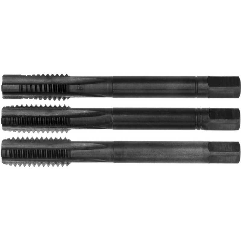 MACHOS MANO HSS-E DIN 352 JUEGO DE 3 PIEZAS. VAPORIZADA. NB: 1 CON GUIA M4