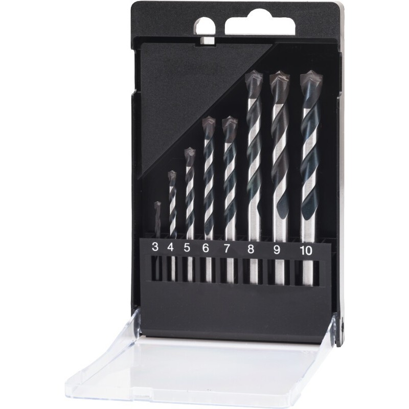 JUEGO DE BROCAS PARA HORMIGON CON PUNTA MD 13.720 - 3. 4. 5. 6. 7. 8. 9. 10 MM