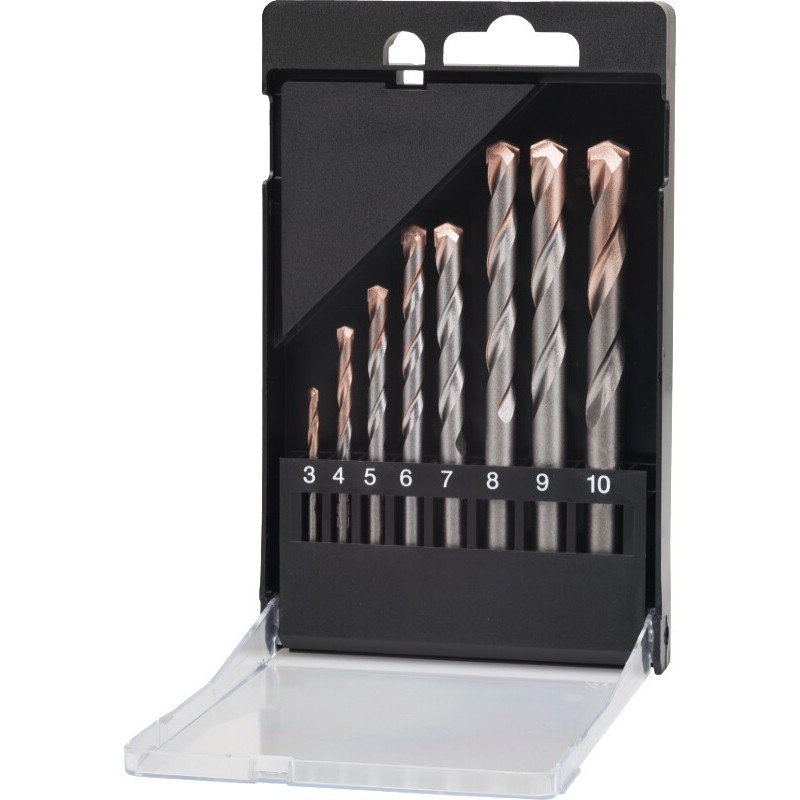 JUEGO DE BROCAS PARA PIEDRA CON PUNTA MD 13.700 - 3. 4. 5. 6. 7. 8. 9. 10 MM
