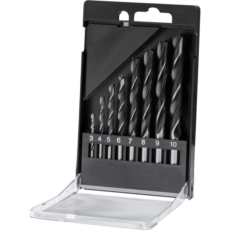 JUEGO DE BROCAS PARA MADERA CROMO VANADIUM 13.603 - 3. 4. 5. 6. 7. 8. 9. 10 MM