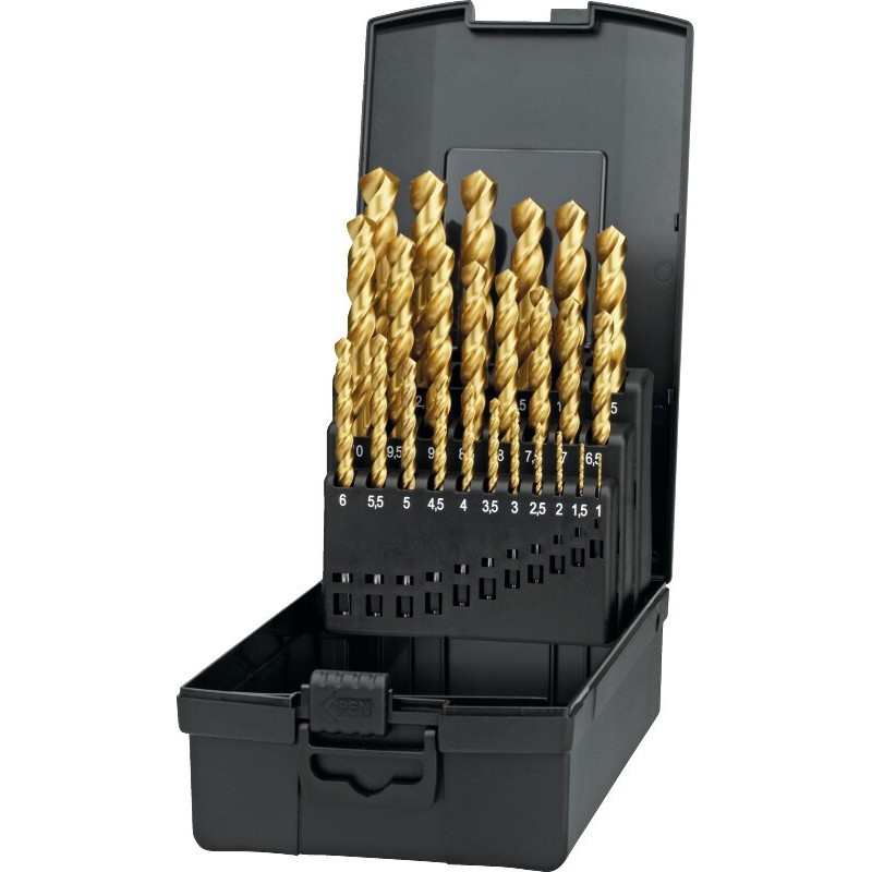 ESTUCHE DE BROCAS HP2 UNI HSS-E DIN 338 TIN 11.568 - 1-10X0.5 MM