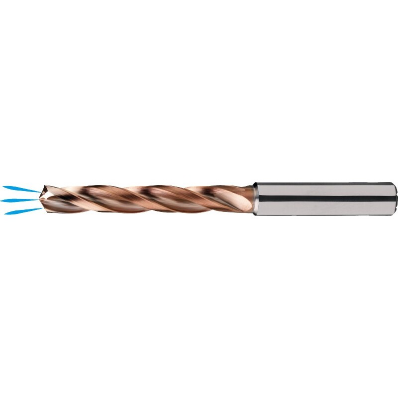 BROCA MD DIN 6537-L 5XD HIGH-FEED. CON CANAL REFRIG ALCRN-X. 3 LABIOS MANGO CILINDRICO DIN 6535-HA 5.8 MM
