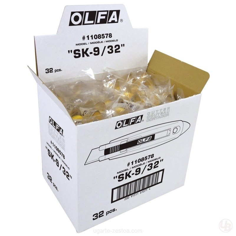 CUTTER DE SEGURIDAD CON PUA DE METAL DURO Y CUCHILLA TRAPEZOIDAL DE 17.5 MM EN BOLSA DE PLASTICO