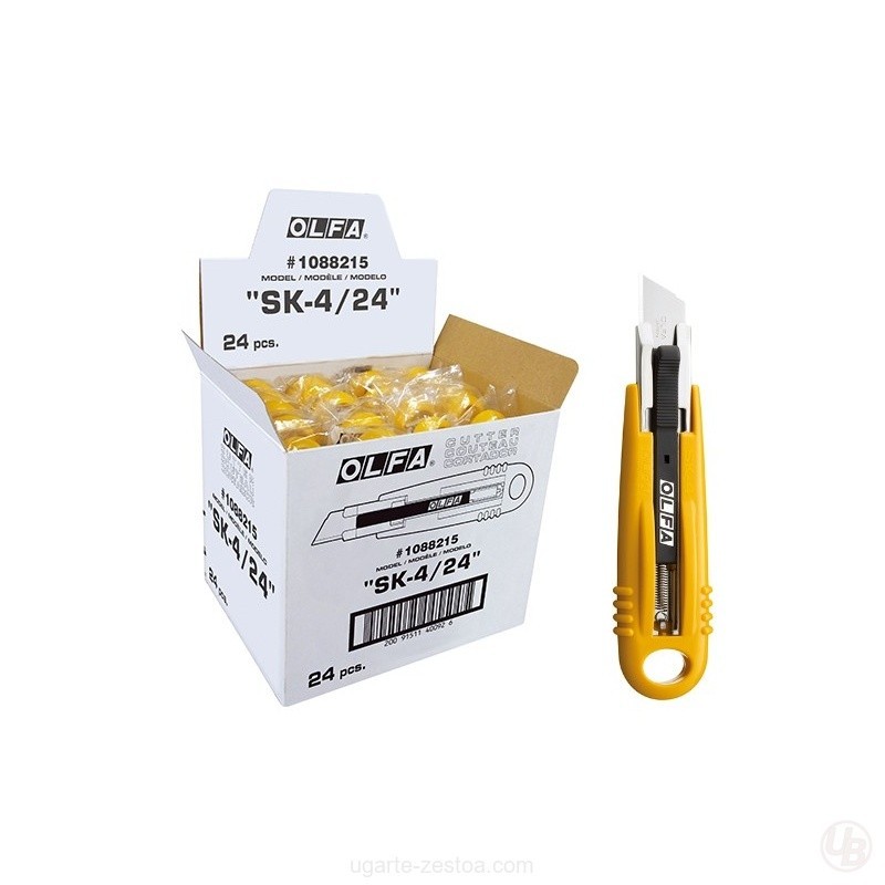 CUTTER DE SEGURIDAD CON CUCHILLA TRAPEZOIDAL DE 17.5 MM EN BOLSA DE PLASTICO