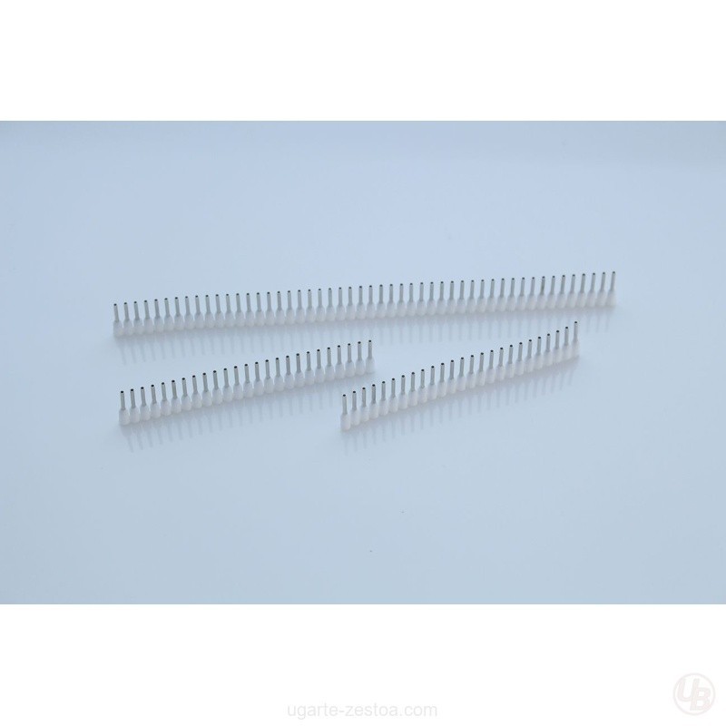 TIRAS DE 50 MANGUITOS BLANCOS DE 0.5 MM2 X 8 MM PARA QUADRO PLUS 10 UDS.
