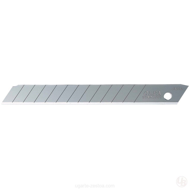 PACK DE 10 CUCHILLAS TROCEABLES 9 MM ACERO INOXIDABLE PLATEADAS