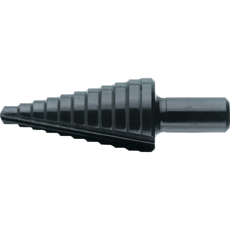 BROCA ESCALONADA HSS VAPORIZADA. TAMAÑO EN PULGADAS NR. 1 1/8-1/2. 3.2-12.7