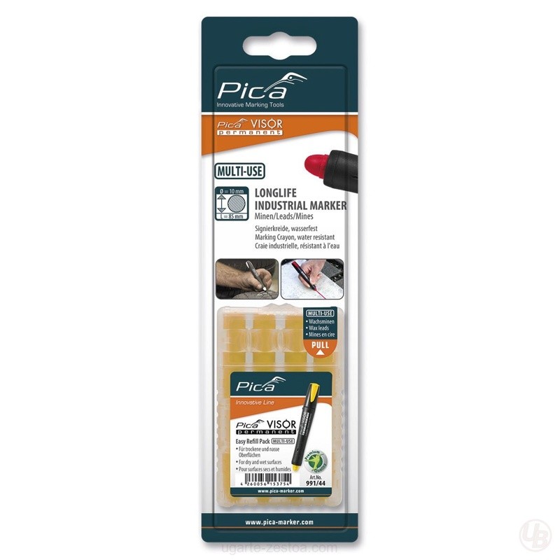 ESTUCHE DE 4 MINAS VISOR PERMANENTE AMARILLO EN BLISTER