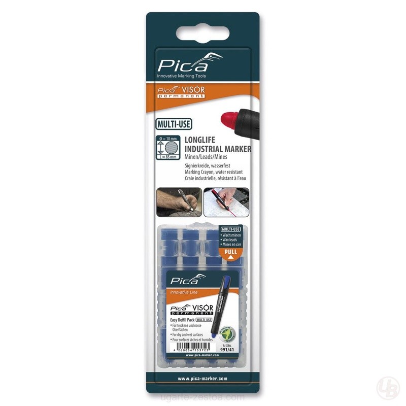 ESTUCHE DE 4 MINAS VISOR PERMANENTE AZUL EN BLISTER