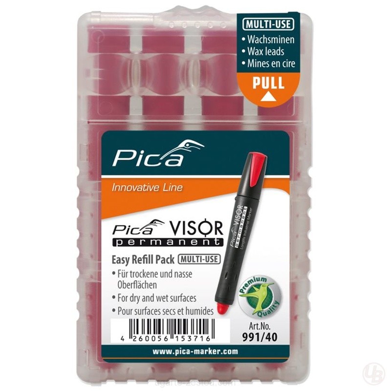 ESTUCHE DE 4 MINAS VISOR PERMANENTE ROJO