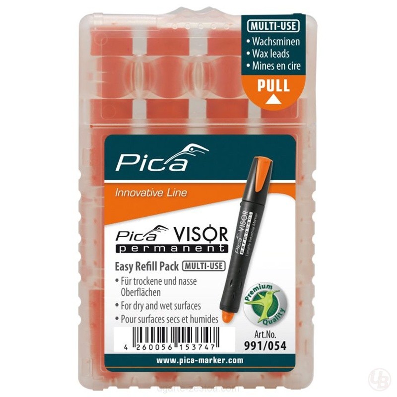 ESTUCHE DE 4 MINAS VISOR PERMANENTE NARANJA FLUORESCENTE