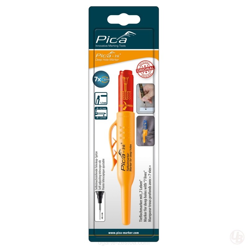 BLISTER MARCADOR PERMANENTE DE TINTA PARA AGUJEROS PROFUNDOS INK ROJO EN BLISTER 150/40/SB