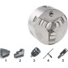 BISON ISO 702-2 DIN 55029 CAMLOCK. PLATO DE SUJECION AUTOCENTRADOR DE 3 GARRAS. ACERO. TIPO 3544 C6 200 MM