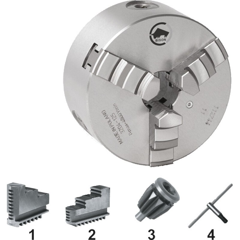 BISON DIN 6350 PLATO DE SUJECION AUTOCENTRADOR DE 3 GARRAS. FUNDICION TIPO 3204 125 MM