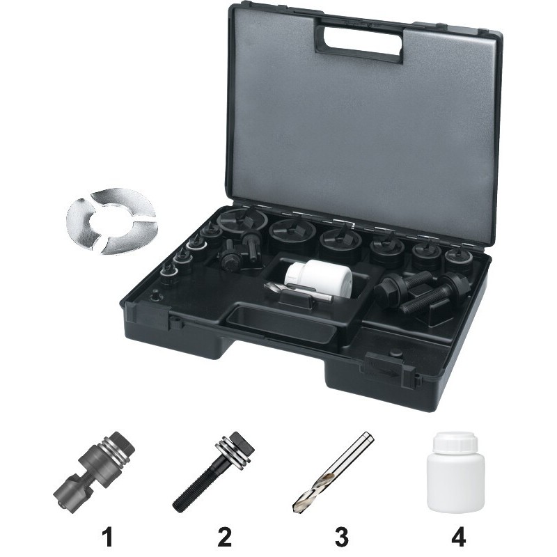 JEUGO DE SACABOCADOS CON PUNZON CORTADOR. PARA USO MANUAL E HIDRAULICO. 67.120 PG9-48 +30.5