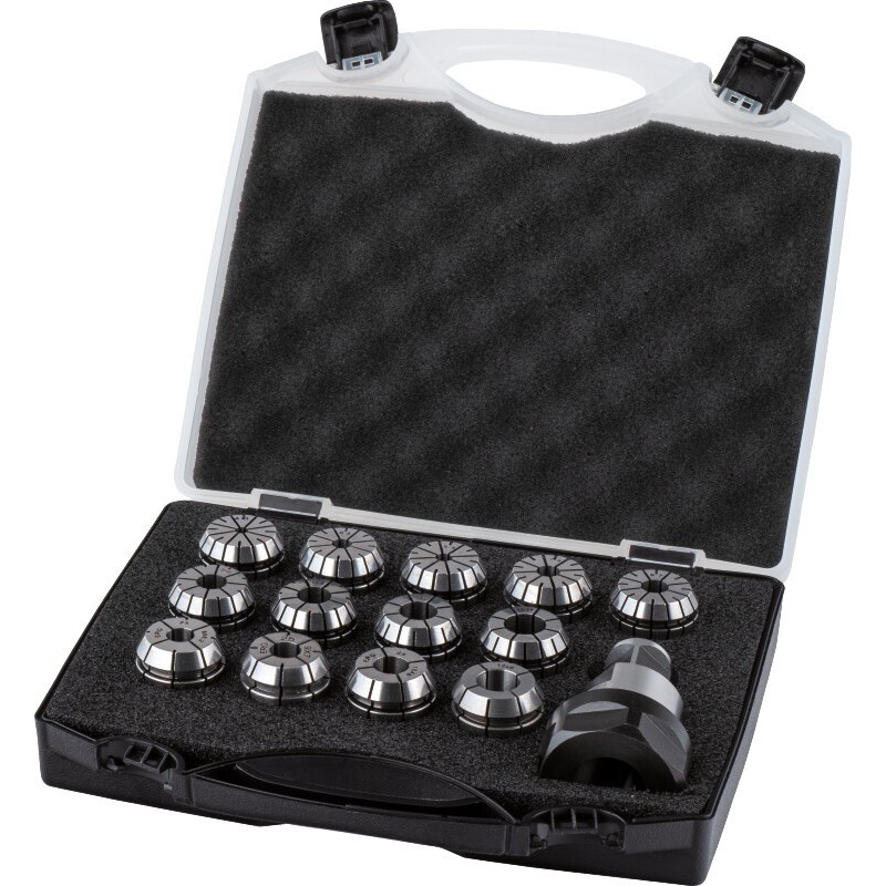 JUEGO DE PORTAPINZAS. PINZAS Y LLAVE PARA PERFORADORA DE NUCLEO 4-12MM + M8. M10. M12. M16