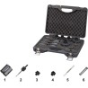 JUEGO DE CORONAS PERFORADORAS HSS-CO 8% BI-METAL 61.105. CON HUSILLO DE CAMBIO RAPIDO Y ADAPTADORES 19. 22. 29. 35. 38.